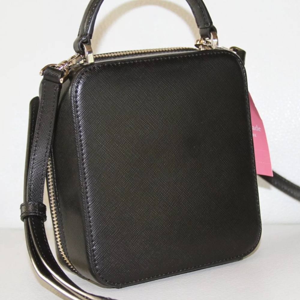 Kate spade nwt small cat vanity black leopard meow crossbody purse bag handbag - Picture 3 of 7